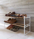 Stackable Shoe Rack (7 H)  - Steel + Wood