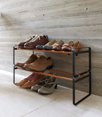 Stackable Shoe Rack (7 H)  - Steel + Wood