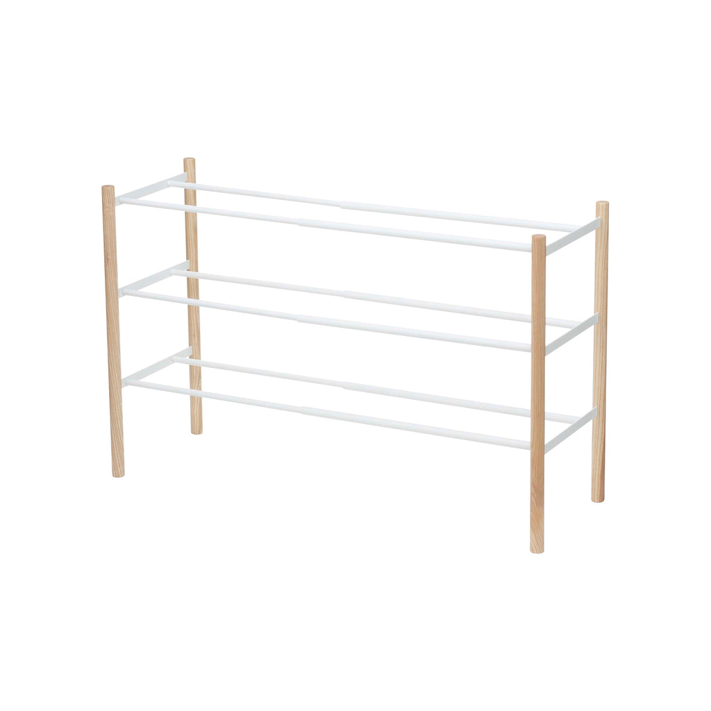 Expandable Shoe Rack (18 H)  - Steel + Wood