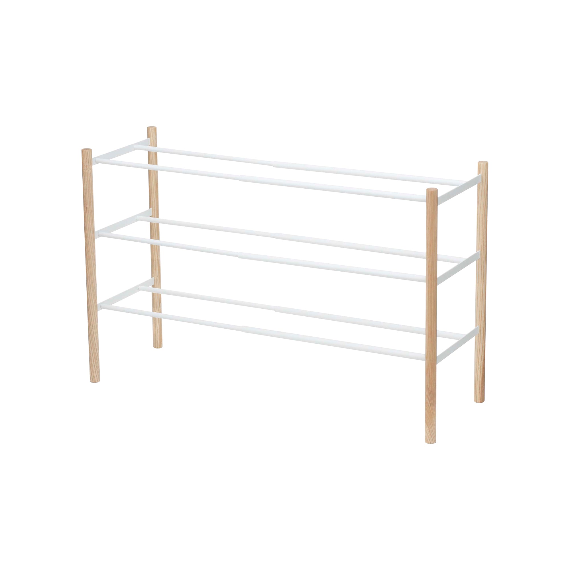 Expandable Shoe Rack (18 H)  - Steel + Wood