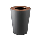 Trash Can - Round - Steel + Wood