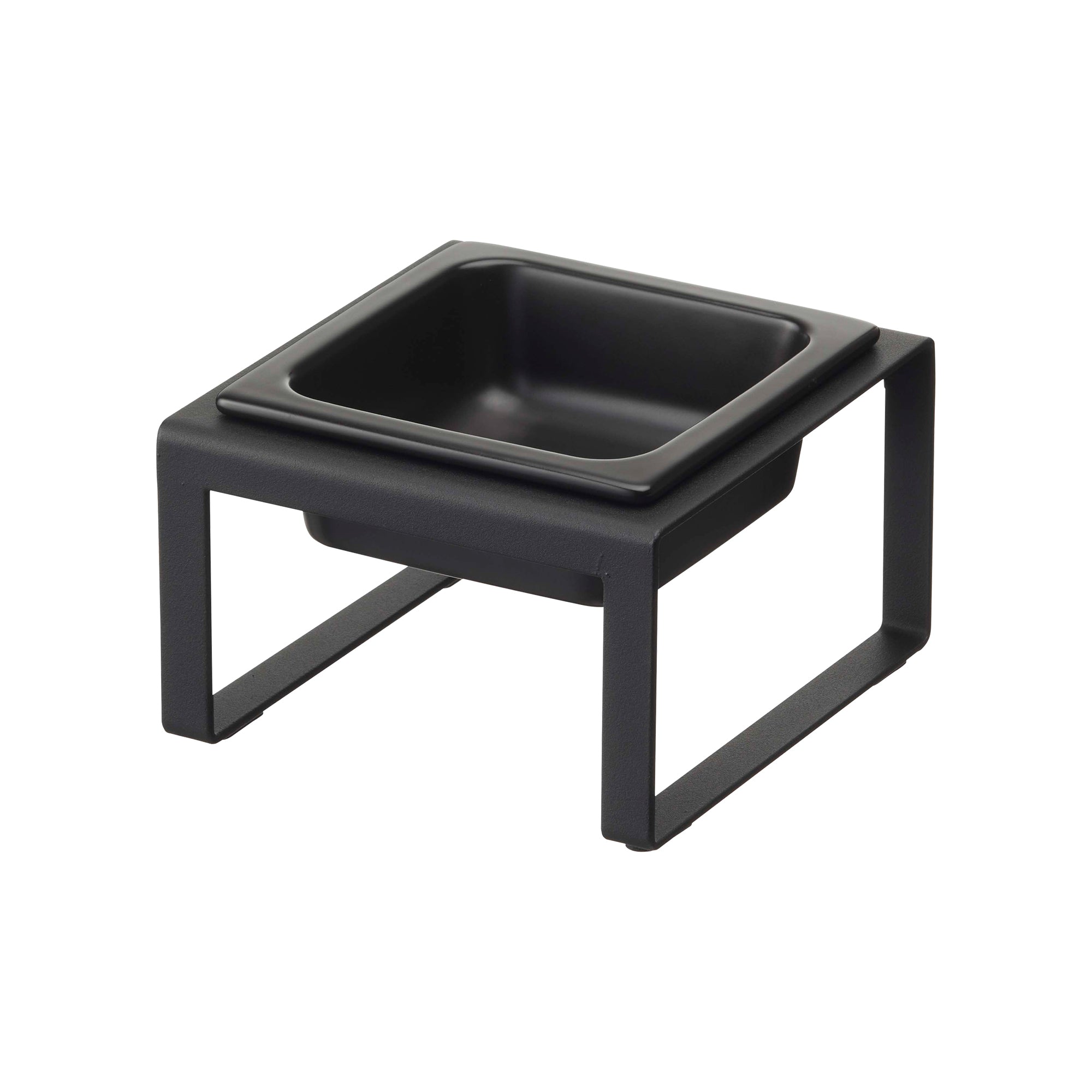 Single Pet Food Bowl - Tall - Steel + Ceramic