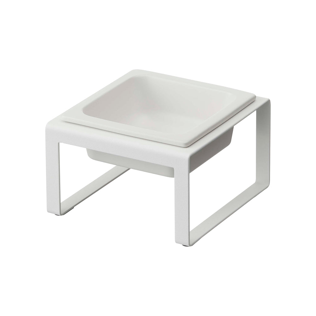 Single Pet Food Bowl - Tall - Steel + Ceramic