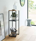 Two-Tier Display & Storage Shelf (31.5 H)  - Steel + Wood