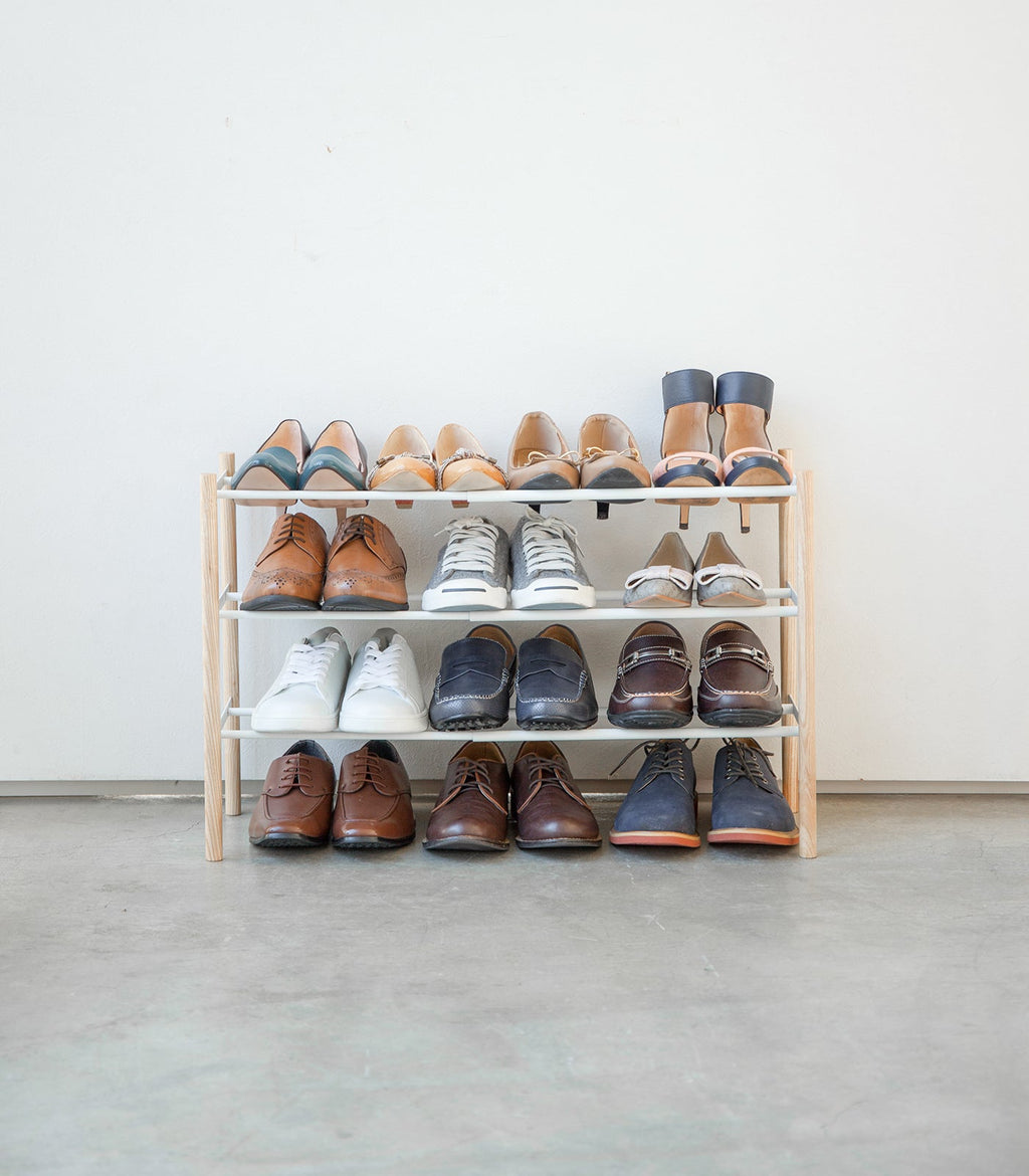 Expandable Shoe Rack (18 H)  - Steel + Wood