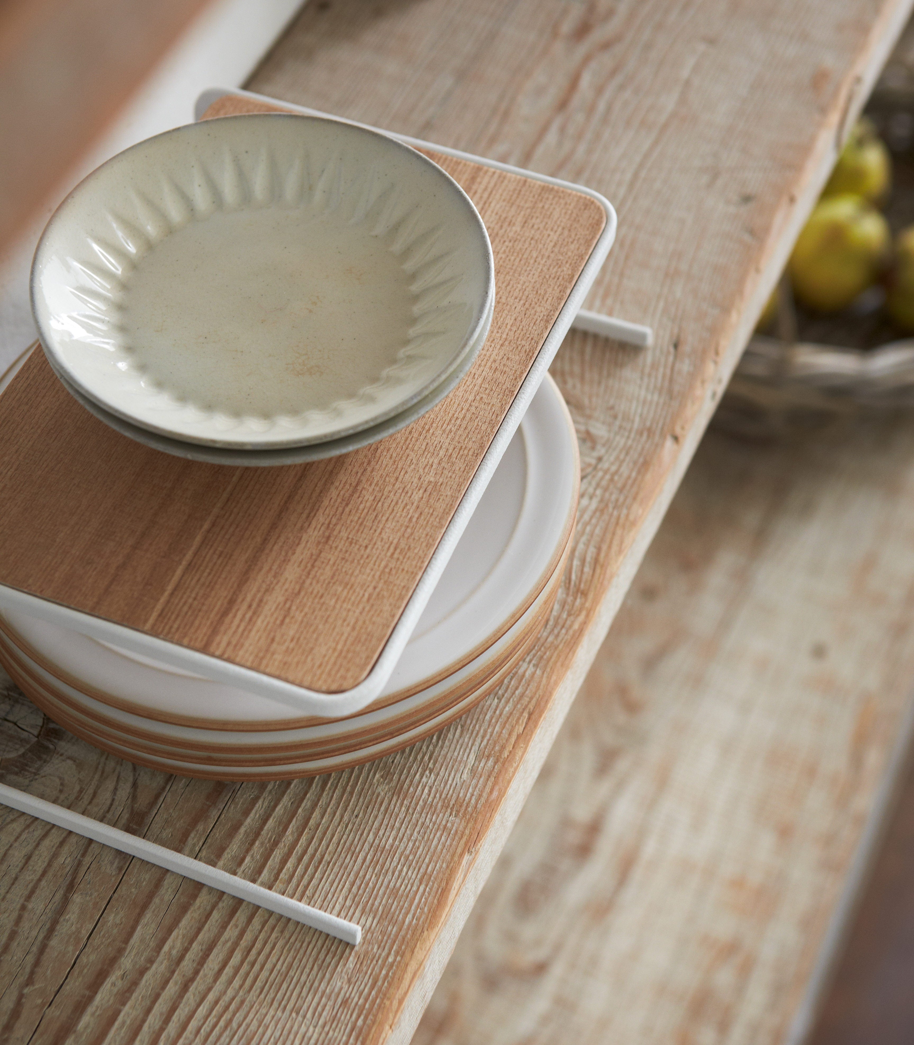 Dish Riser - Small - Steel + Wood