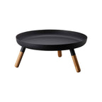 Countertop Pedestal Tray (5 H)  - Steel + Wood