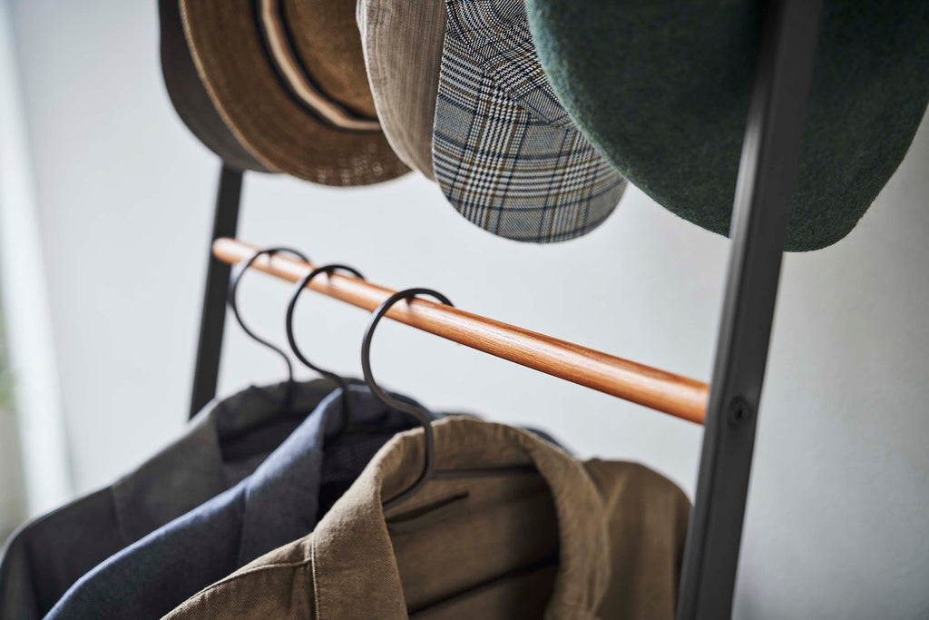 Coat Rack with Hat Storage (66 H)  - Steel + Wood