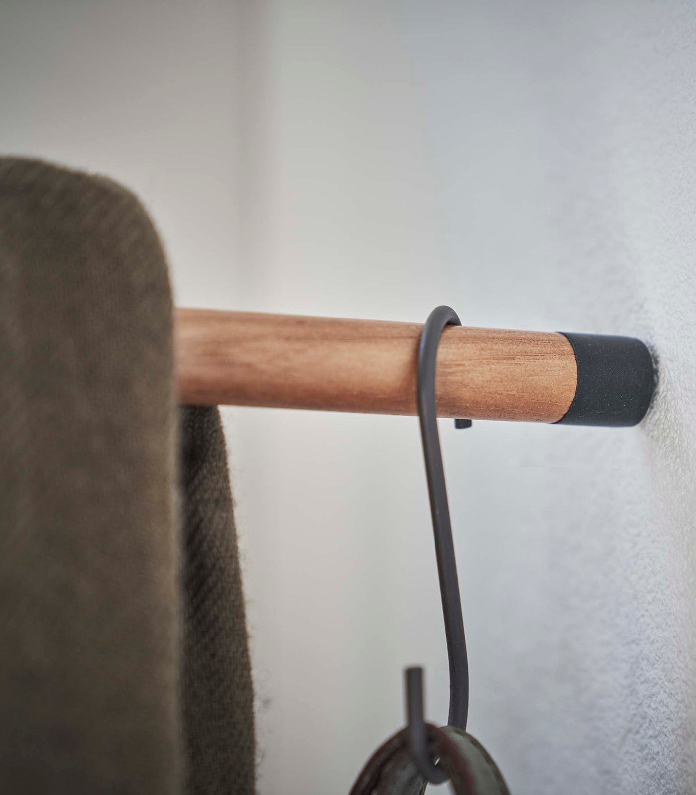 Corner Leaning Coat Hanger (63 H)  - Steel + Wood