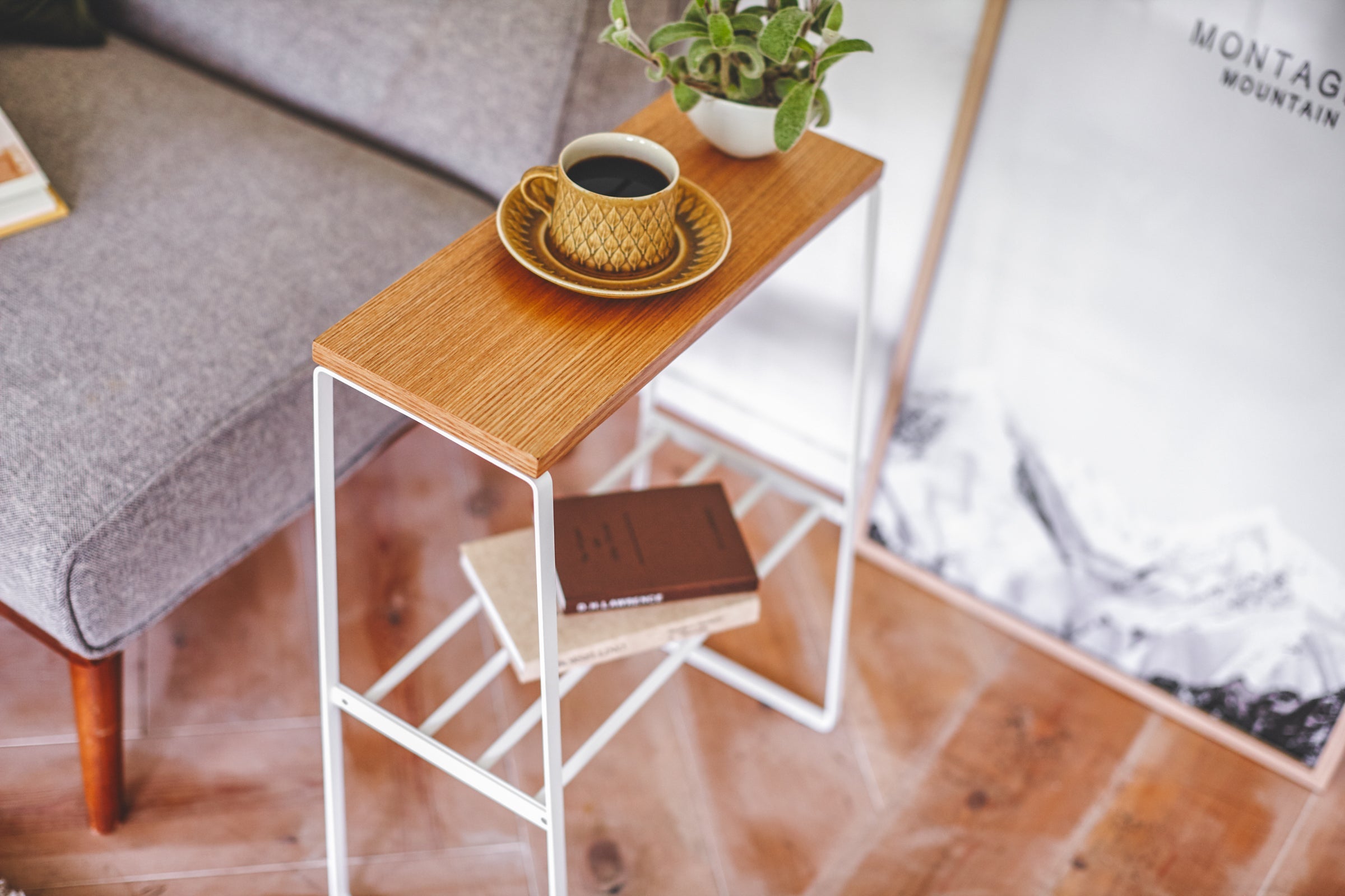 End Table (22 H)  - Steel + Wood