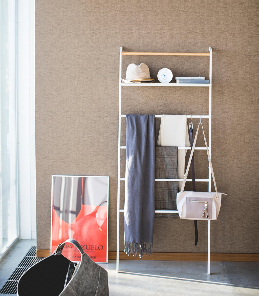 Leaning Storage Ladder With Shelf (63 H)  - Steel