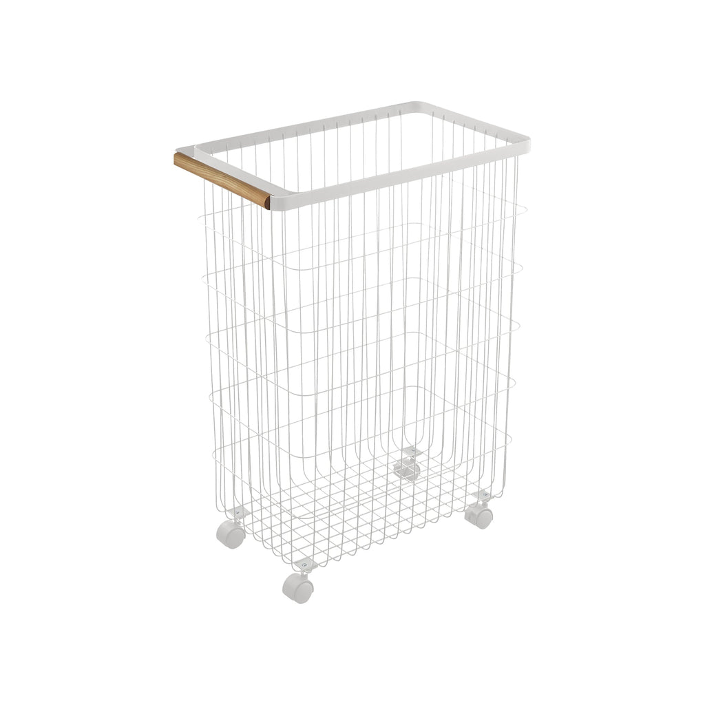 Rolling Wire Basket (24 H)  - Steel + Wood