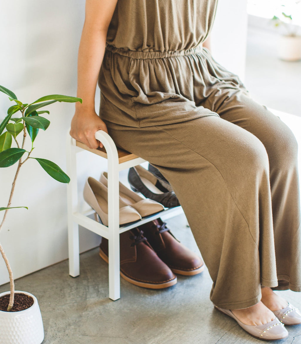 Shoe Organizer & Bench (18 H)  - Steel + Wood