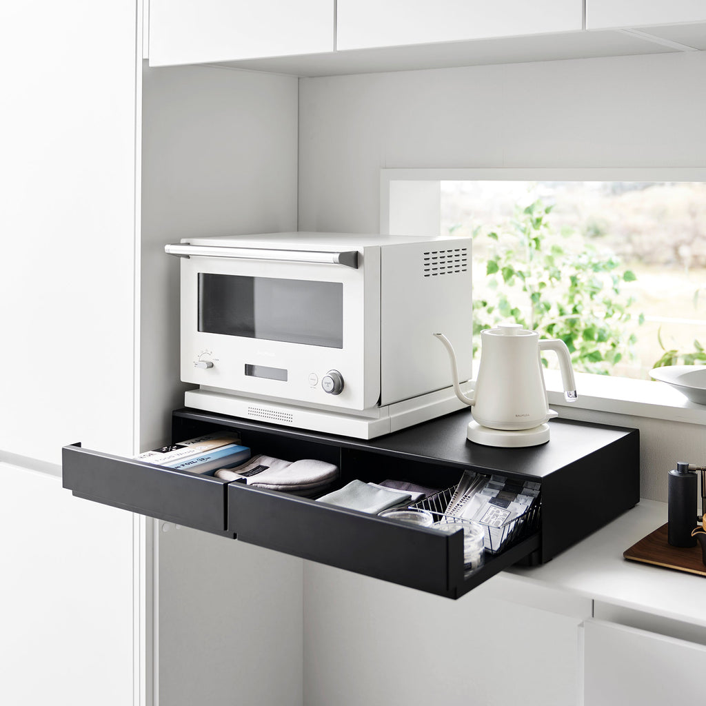 Countertop Drawer with Pull-Out Shelf - Wide - Steel
