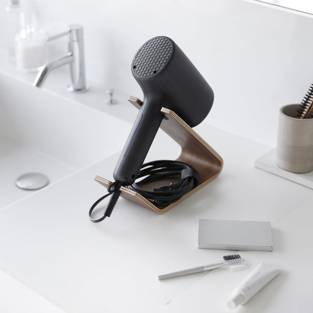 Hair Dryer and Iron Stand - Wood