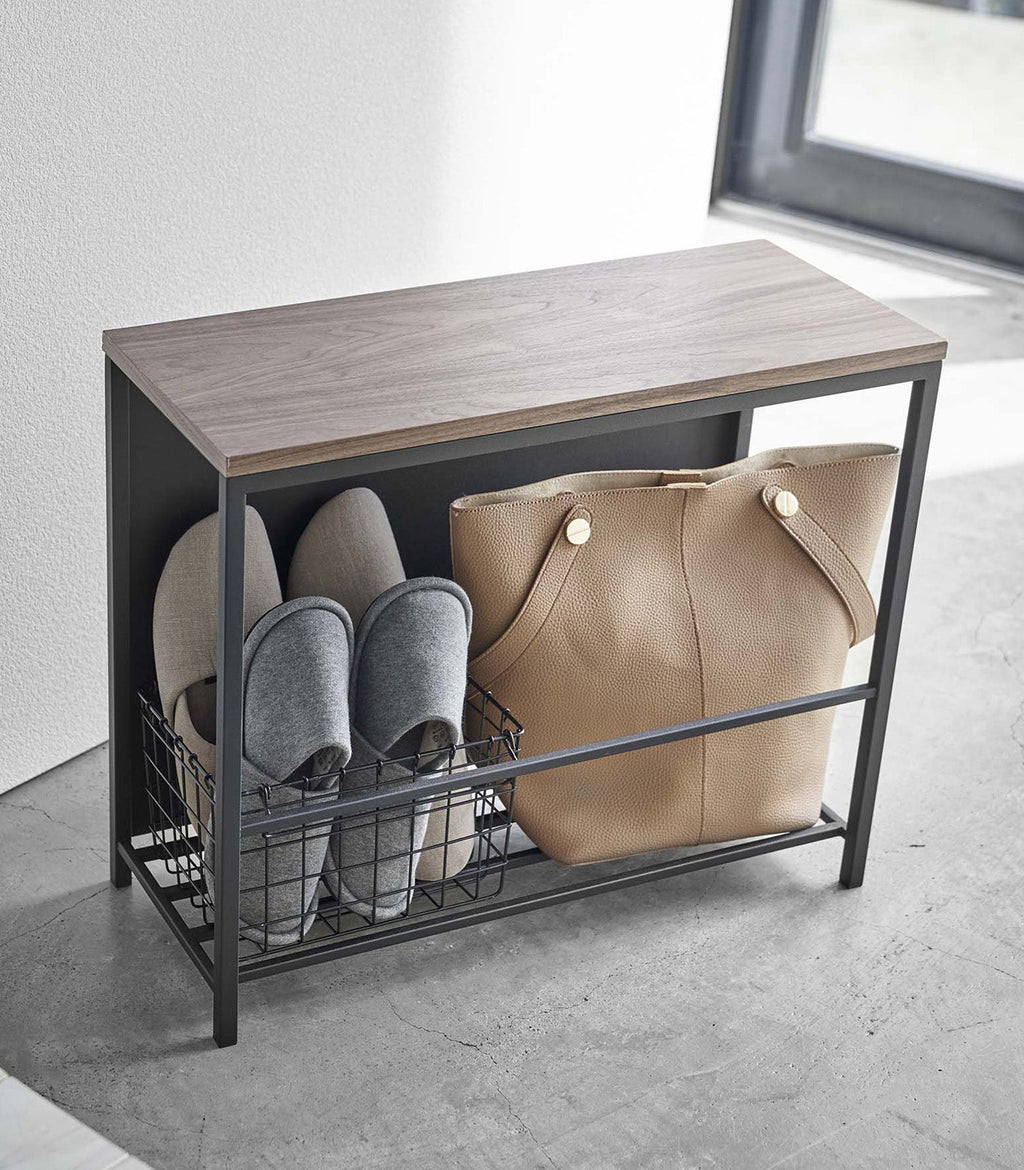 Entryway Storage Organizer & Bench (18 H)  - Steel + Wood