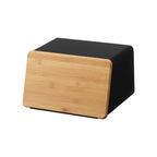 Bread Box with Cutting Board Lid - Steel + Wood