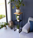 Two-Tier Display & Storage Shelf (31.5 H)  - Steel + Wood