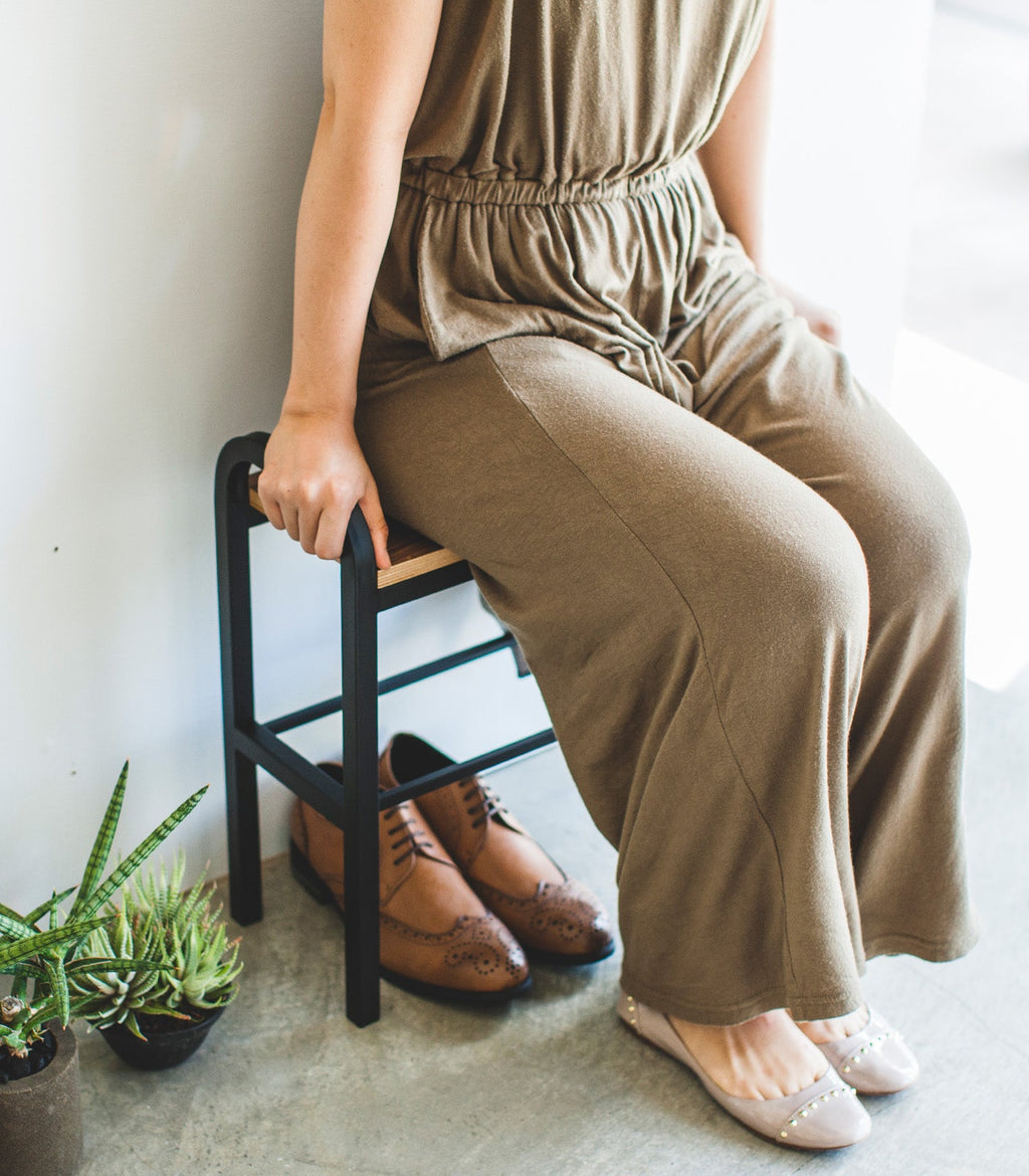 Shoe Organizer & Bench (18 H)  - Steel + Wood