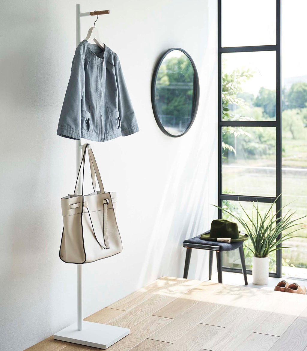 Coat Rack (63.98 H)  - Steel + Wood