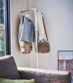 Corner Leaning Coat Hanger (63 H)  - Steel + Wood