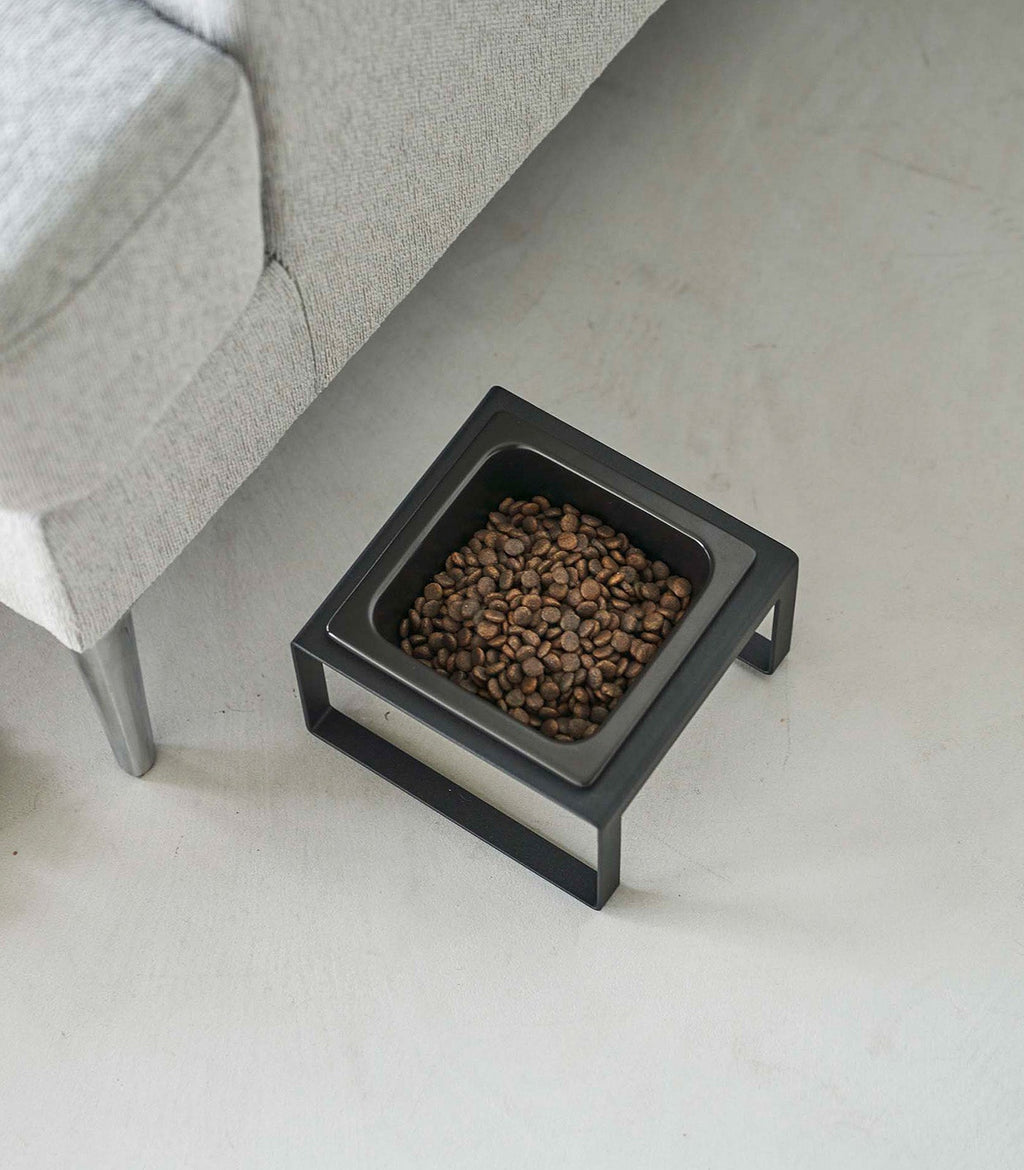 Single Pet Food Bowl - Tall - Steel + Ceramic
