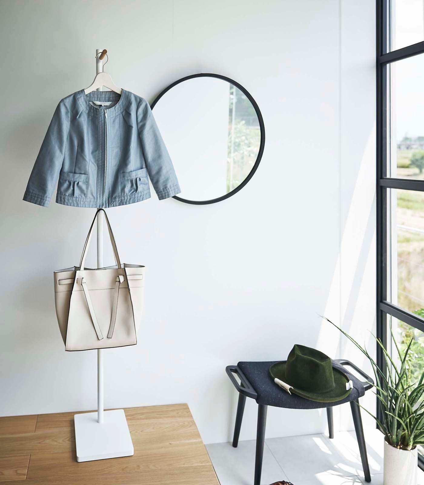 Coat Rack (63.98 H)  - Steel + Wood