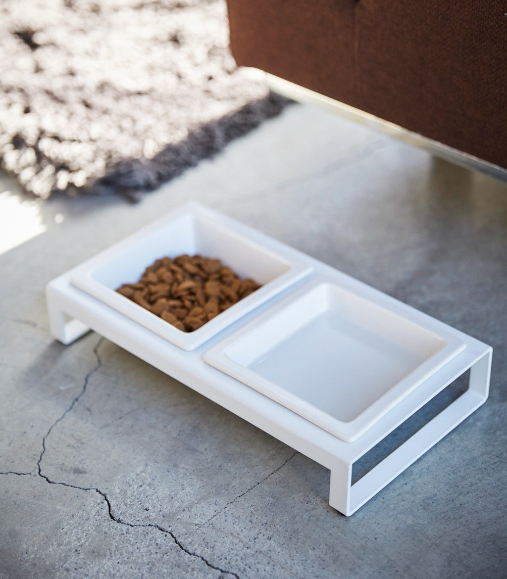 Pet Food Bowl - Steel + Ceramic