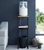 Two-Tier Display & Storage Shelf (31.5 H)  - Steel + Wood