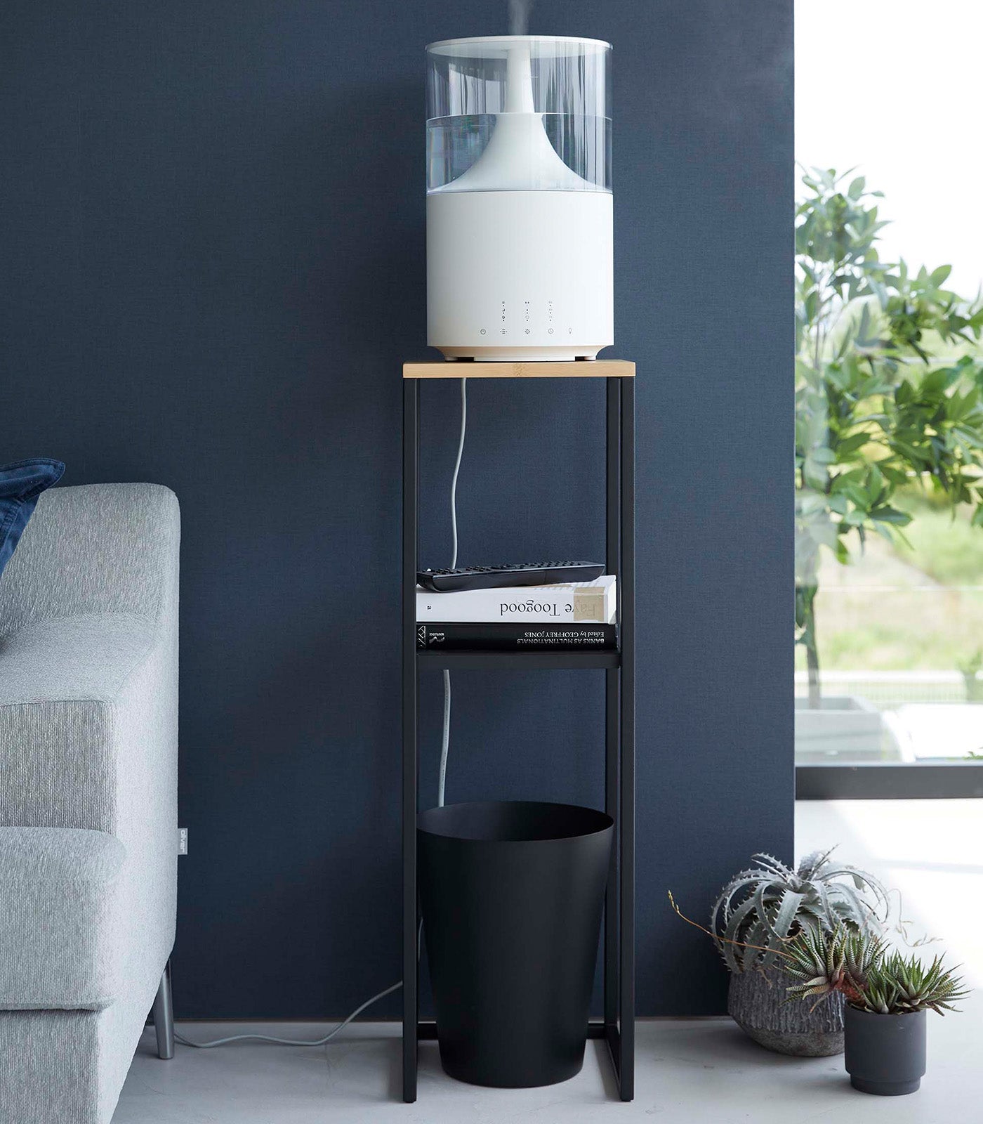 Two-Tier Display & Storage Shelf (31.5 H)  - Steel + Wood