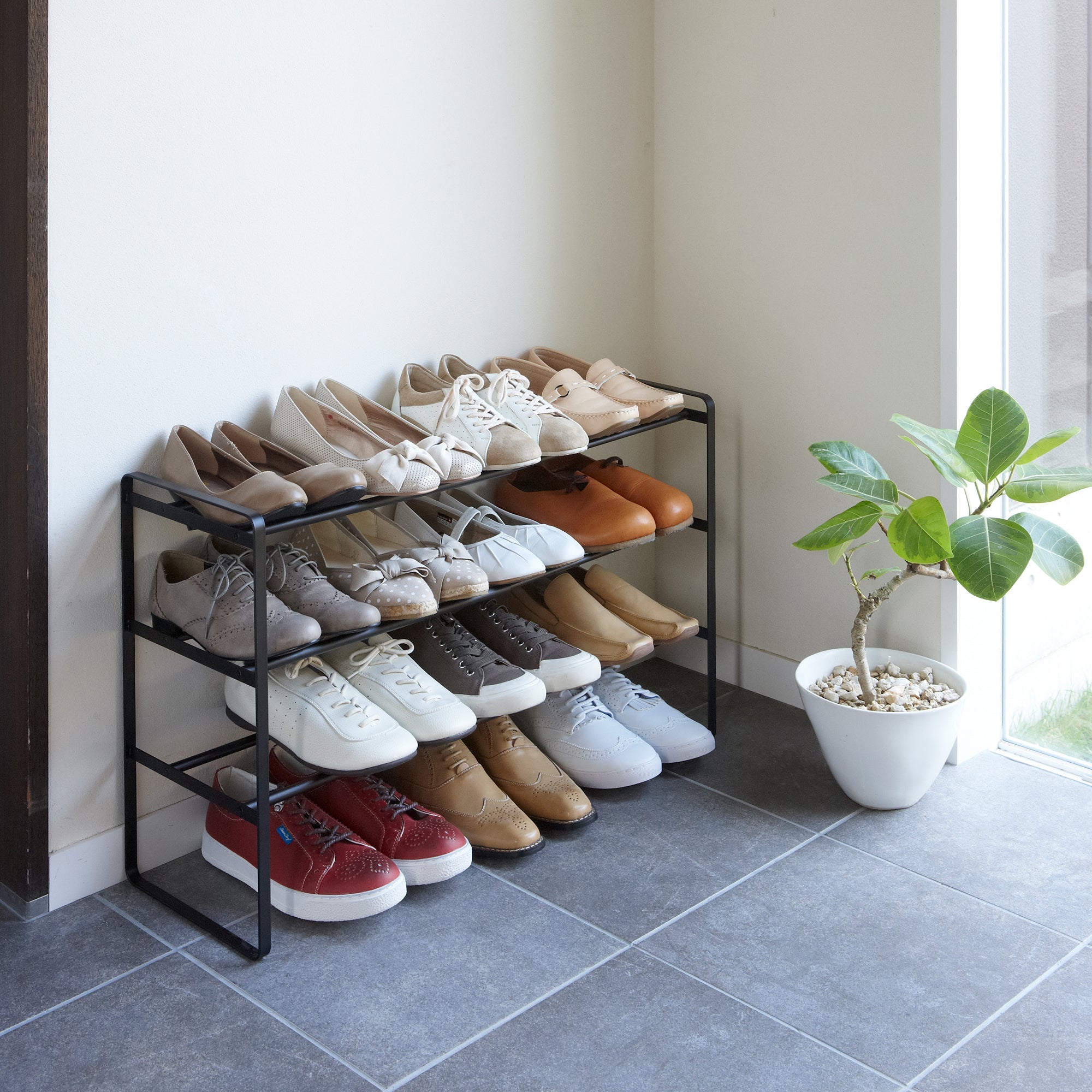 Three-Tier Expandable Shoe Rack (18 H)  - Steel