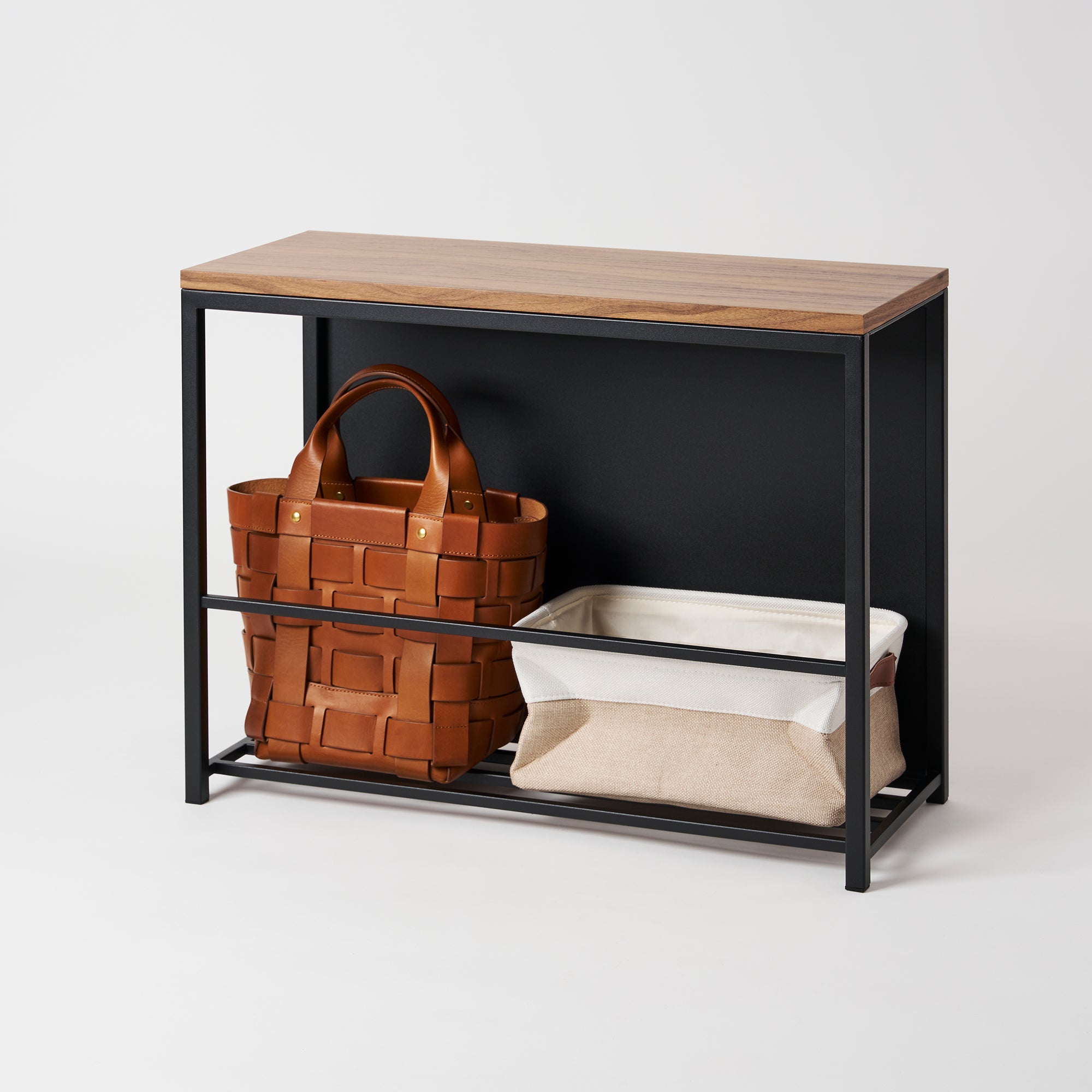Entryway Storage Organizer & Bench (18 H)  - Steel + Wood