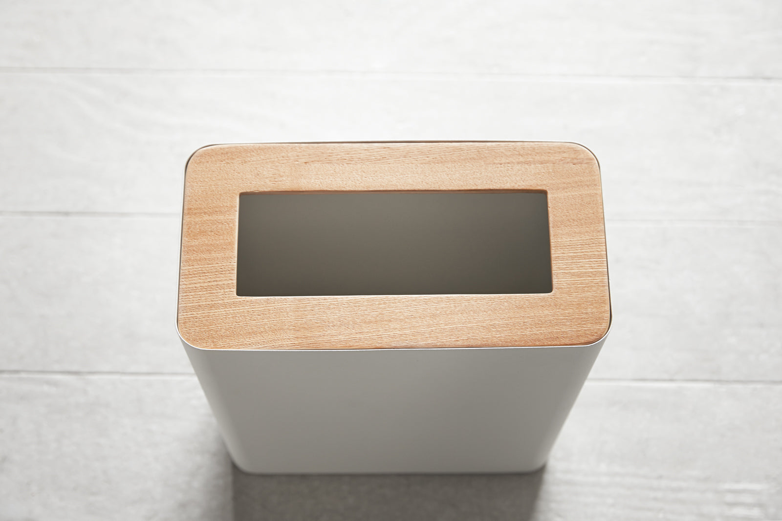 Trash Can - Rectangle - Steel + Wood