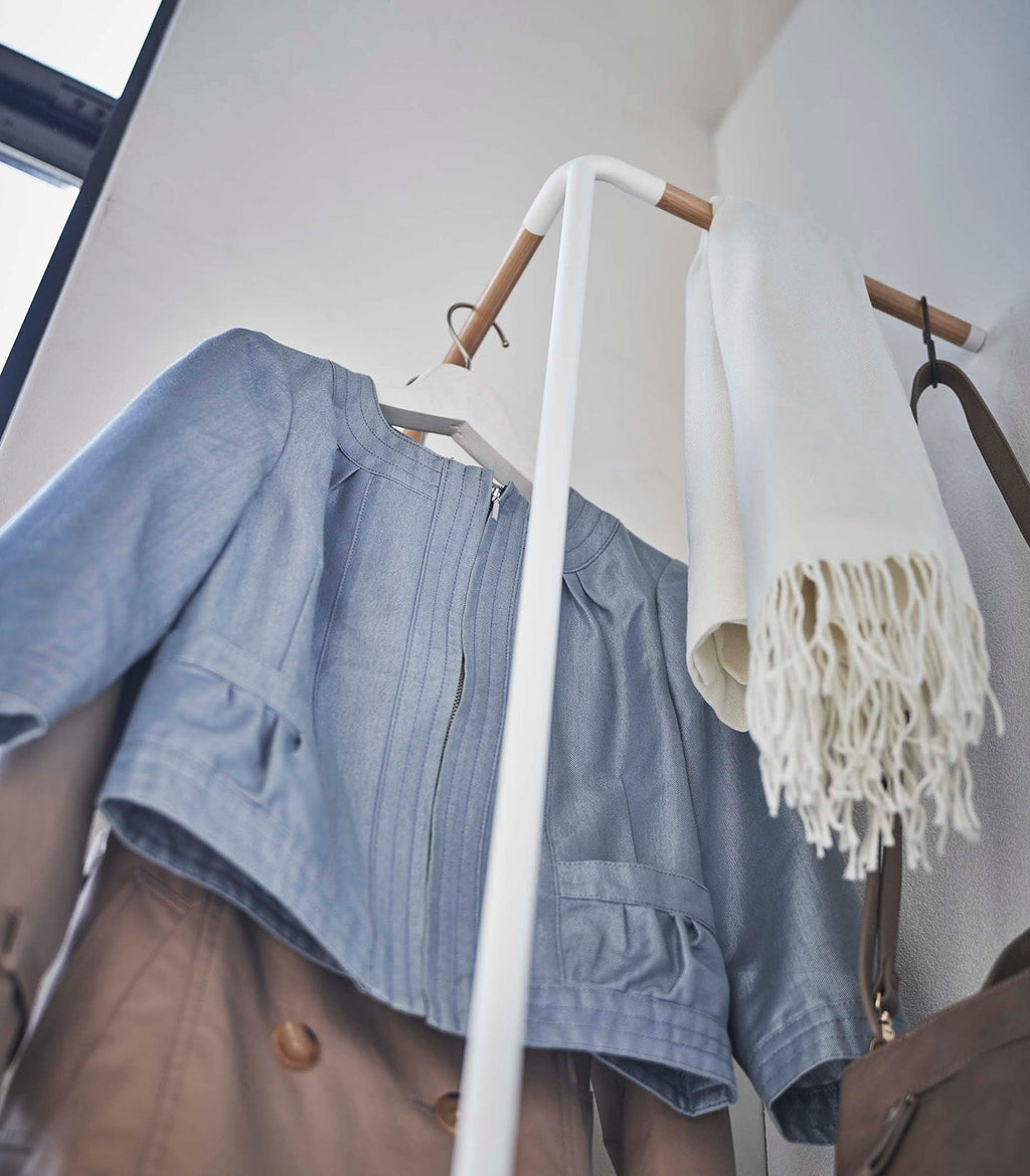 Corner Leaning Coat Hanger (63 H)  - Steel + Wood