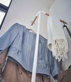 Corner Leaning Coat Hanger (63 H)  - Steel + Wood