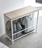 Entryway Storage Organizer & Bench (18 H)  - Steel + Wood