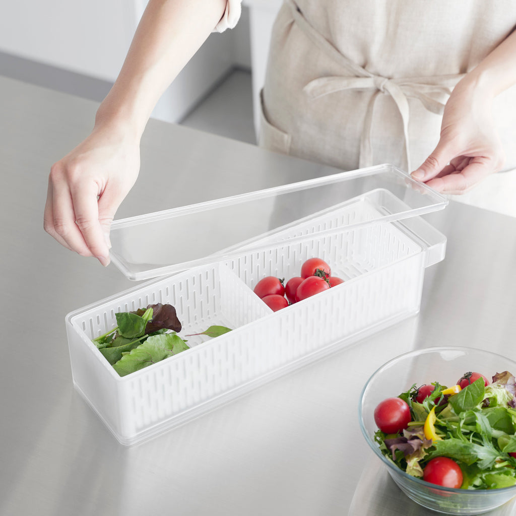 Refrigerator Colander with Lid & Divider