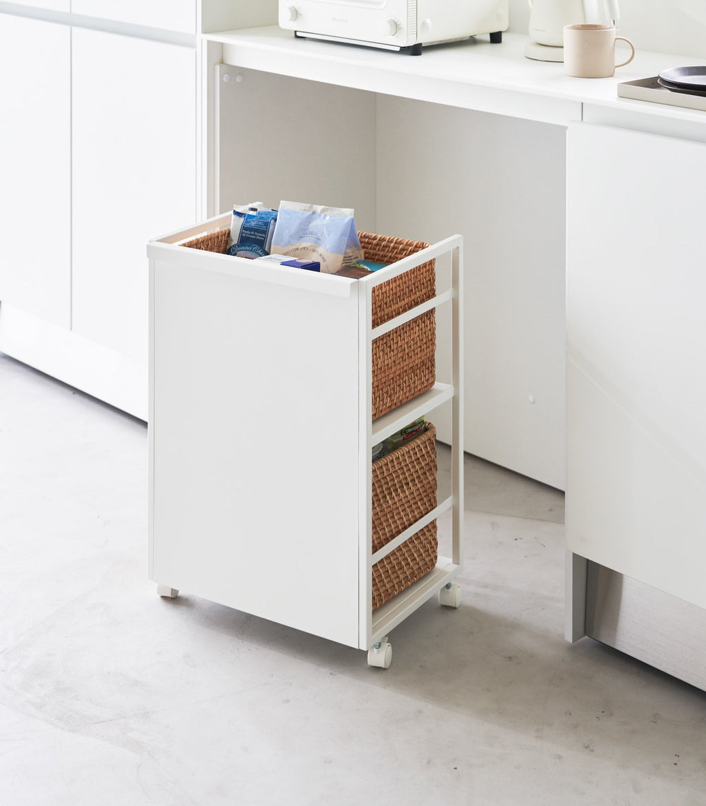 Two-Tier Hideaway Storage Cart (24 H)  - Steel