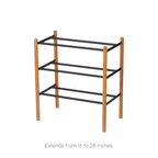 Expandable Shoe Rack (18 H)  - Steel + Wood