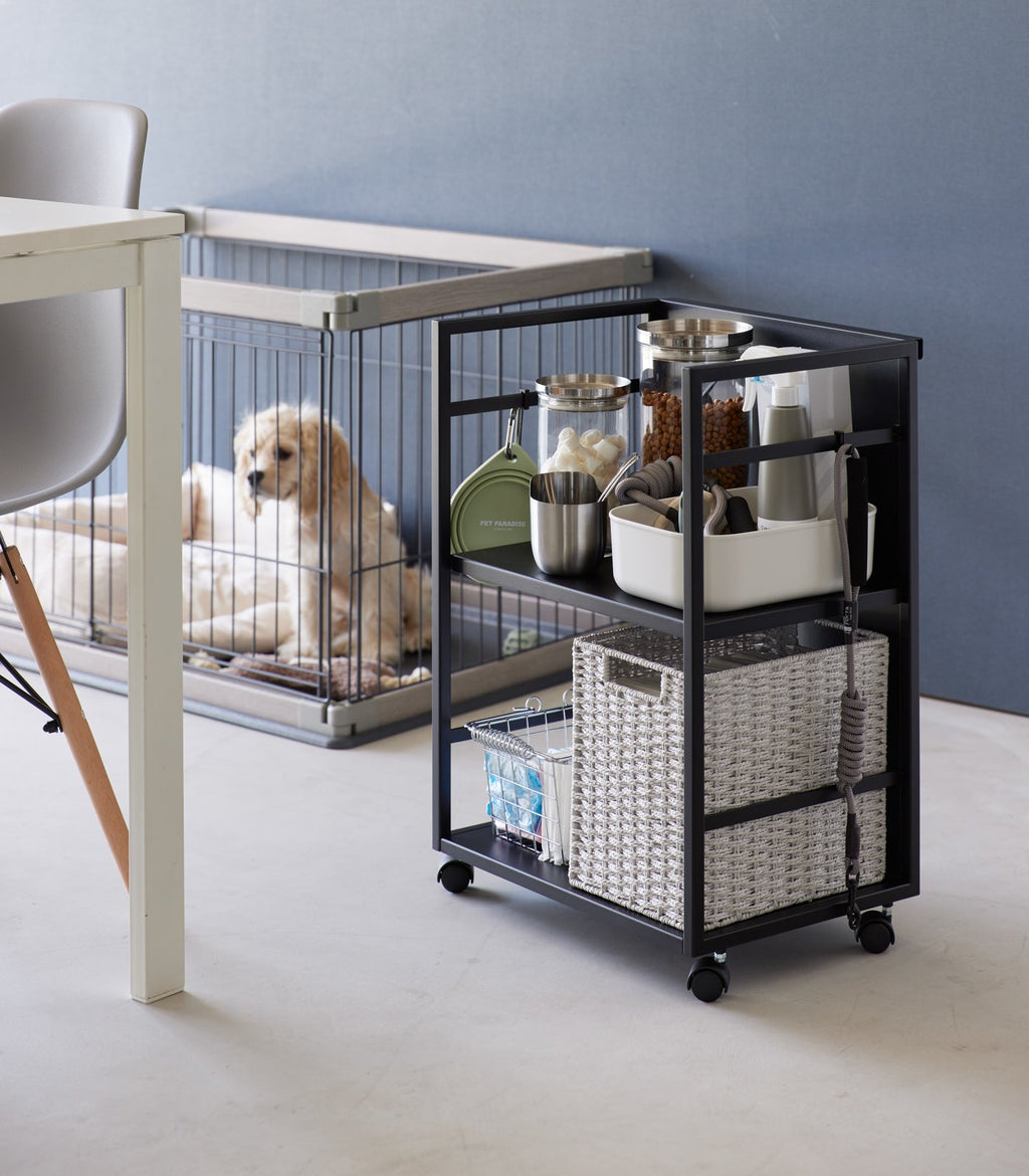 Two-Tier Hideaway Storage Cart (24 H)  - Steel