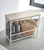 Entryway Storage Organizer & Bench (18 H)  - Steel + Wood