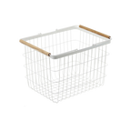 Wire Basket - Two Sizes - Steel + Wood