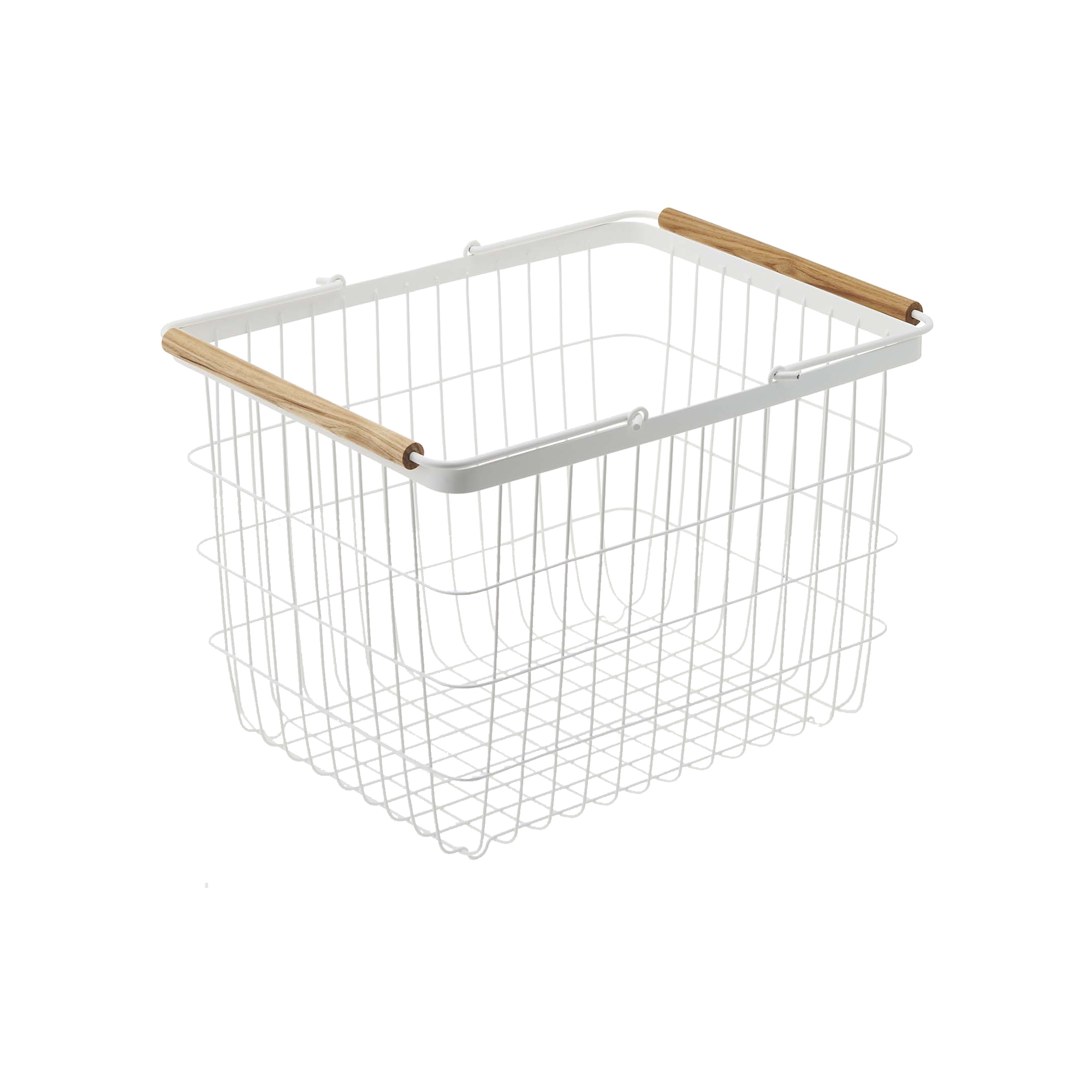 Wire Basket - Two Sizes - Steel + Wood