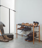 Expandable Shoe Rack (18 H)  - Steel + Wood