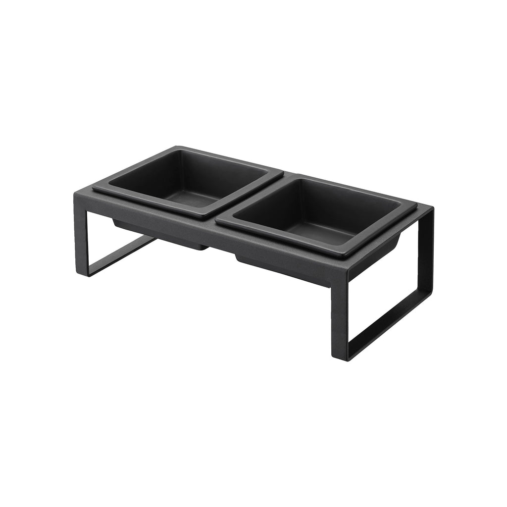 Pet Food Bowl - Tall - Steel + Ceramic