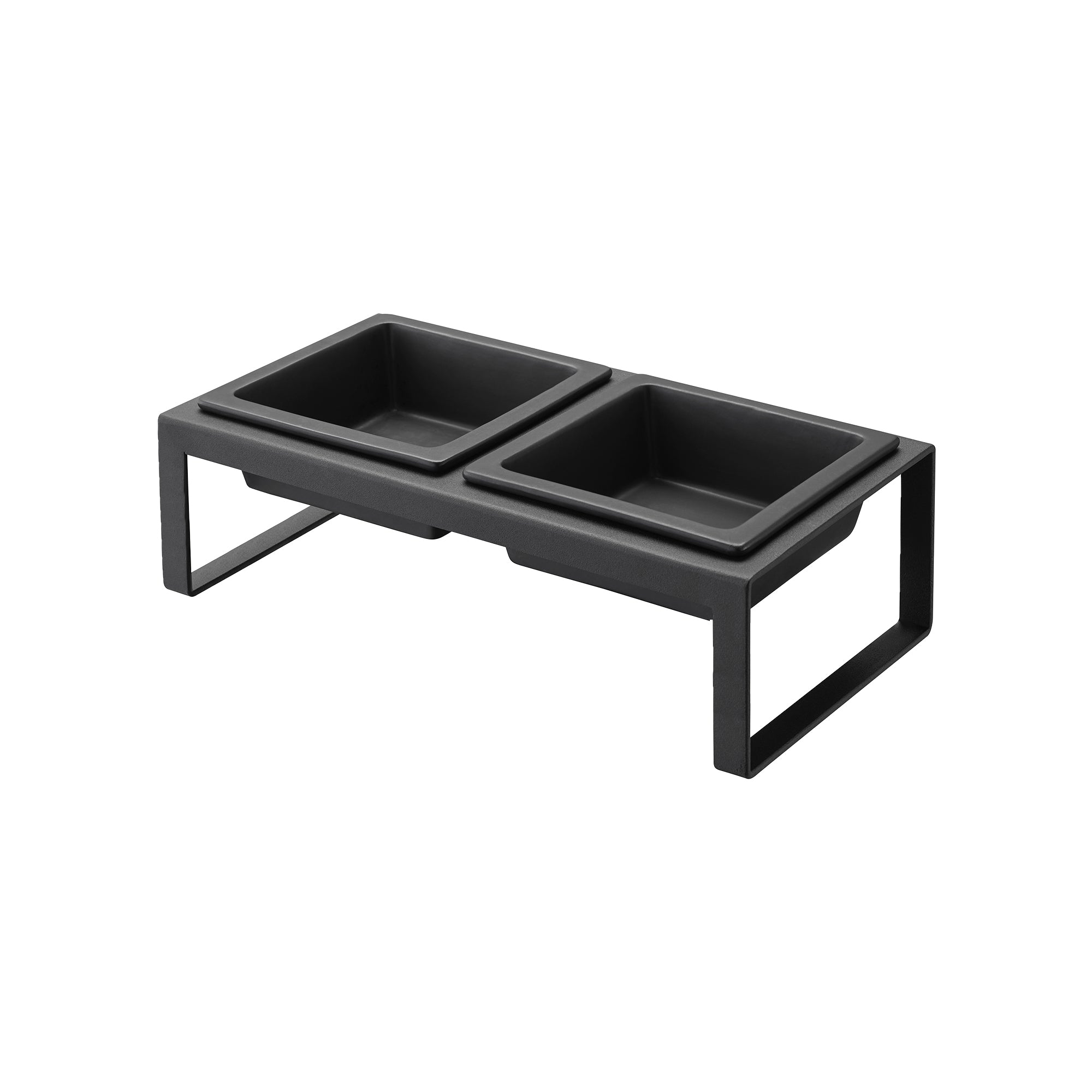 Pet Food Bowl - Tall - Steel + Ceramic