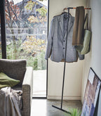 Corner Leaning Coat Hanger (63 H)  - Steel + Wood