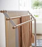 Bath Towel Rack (32 H)  - Steel + Wood