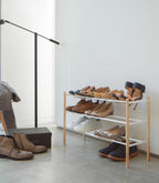 Expandable Shoe Rack (18 H)  - Steel + Wood