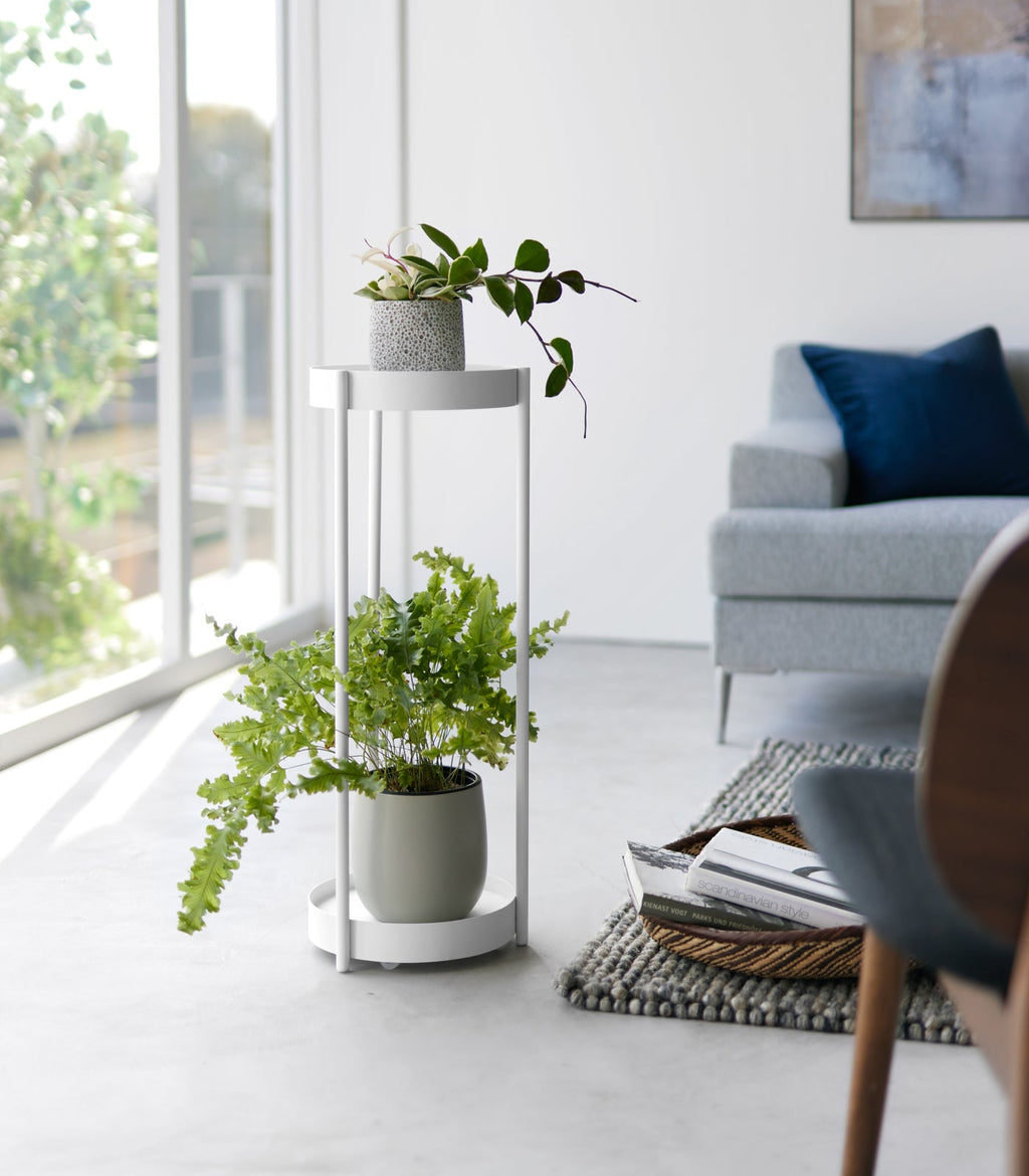 Two-Tier Rolling Plant Stand (28 H)  - Steel